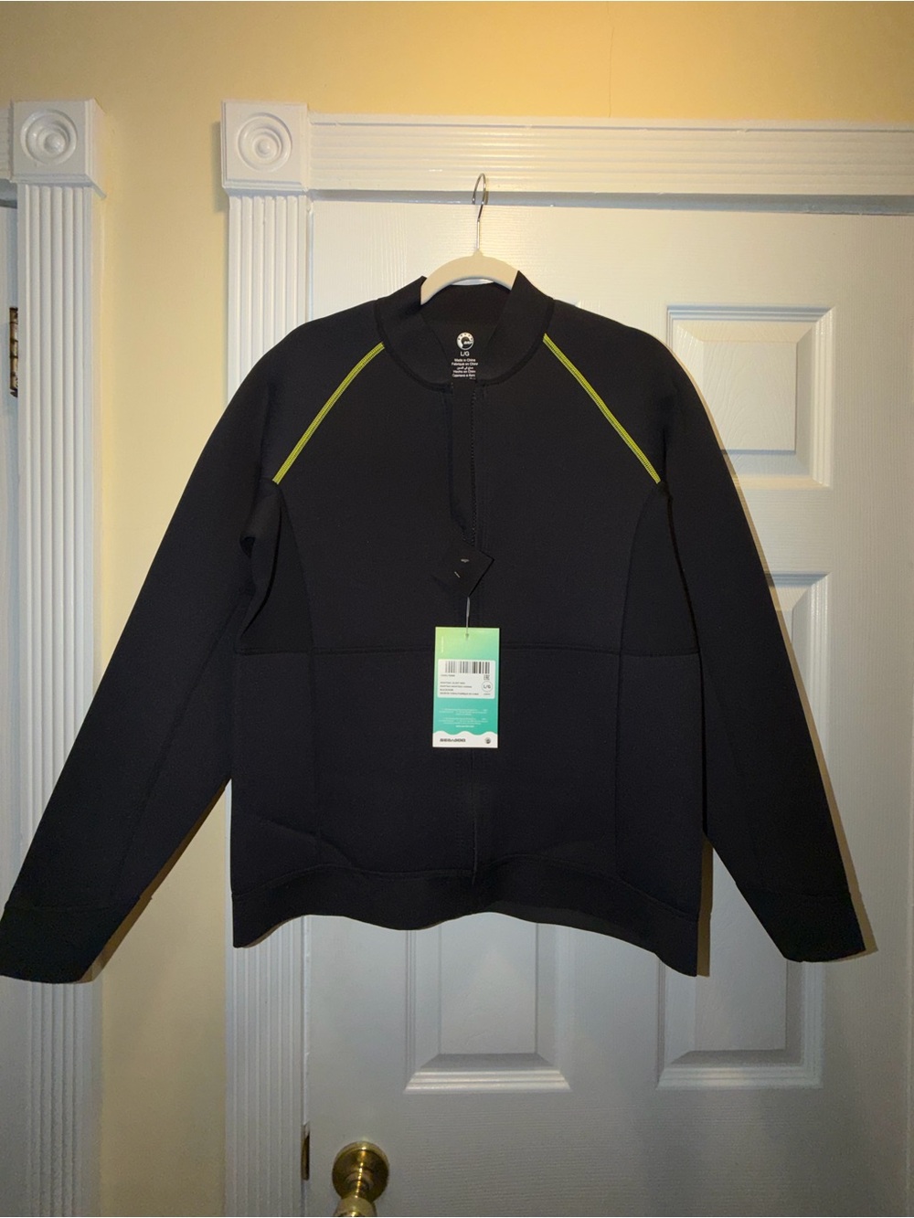 Men's Black Zip-Up  water sport jacket with Lime Accent